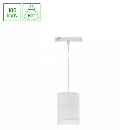 SYSTEM SHIFT BASIC - HANGIT LUMINAIRE SUSPENDED 55X95MM (1100MM WIRE) 7W 4000K WHITE WLD70040NW SpectrumLED