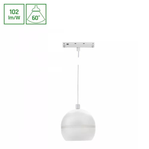 SYSTEM SHIFT BASIC - GLOBE P RING BALL LUMINAIRE SUSPENDED 90MM 10W 2700K WHITE WLD70049WW SpectrumLED