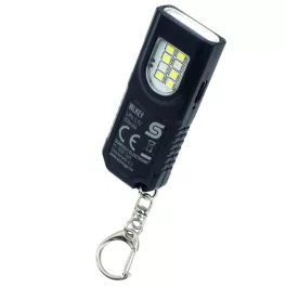   HOME WLKEY tölthető dupla LED lámpa elülső és oldalsó fényforrással, kulcstartóval, ruhára csíptethető, USB-C töltőkábel