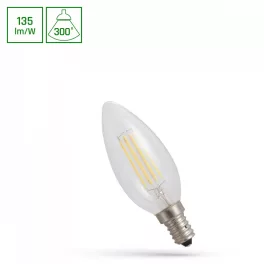   E14 LED-fényforrás, 5,5 W, filament, Természetes fehér NW 4000K 740lm, WOJ14388_5_5W SpectrumLED