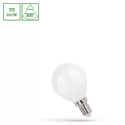 E14 LED-fényforrás, 5.5 W, filament, Meleg fehér WW 2700K 610lm, WOJ14394_5_5W SpectrumLED