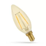 E14 LED-fényforrás, 4,9 W, filament, Meleg fehér WW 3000K lm, WOJ14458_4_9W SpectrumLED