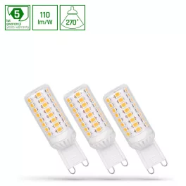   G9 LED-fényforrás, 4 W, szabályozható, Hideg fehér, 5 év garancia CW 6000K 440lm, WOJ14486 SpectrumLED