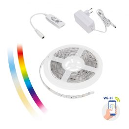   LED SZALAG 17W/5m RGBW+CCT+DIMM (5m) with PU silicone + controller + EU power adaptor Wi-Fi Spectrum SMART WOJ14493 SpectrumLED