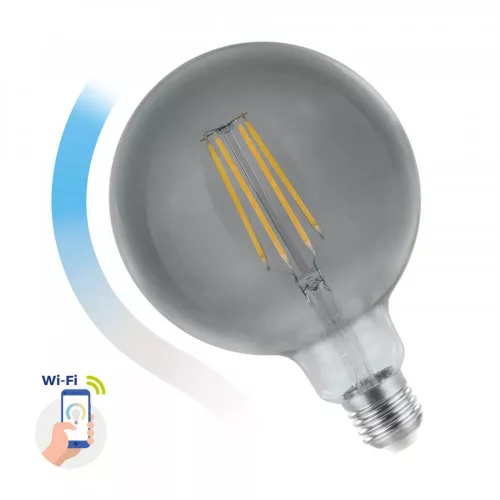 E27 LED-fényforrás, 4,9 W, filament, Szabályozható színhőmérséklet, szabályozható, Wi-Fi/BT  4000/6500K 350lm, WOJ14559 SpectrumLED