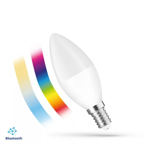 LED CANDLE C38 4,9W E-14 230V RGBW+CCT+DIM BTM SPECTRUM SMART EASY SMART WOJ14629 SpectrumLED